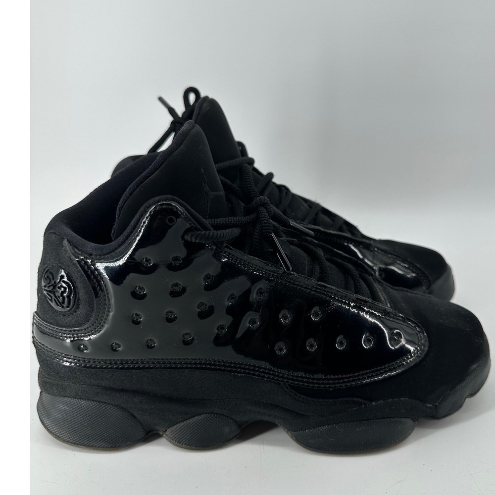 Jordan 13 Retro Cap and Gown Mens Black Patent Leather Sneakers 414571-012 sz 7Y